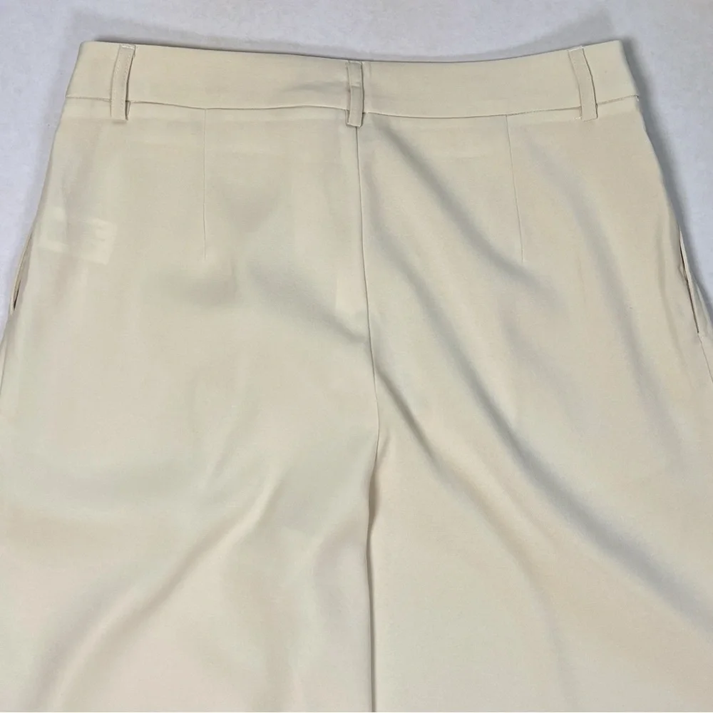 CIDER Women’s Size L Beige High Waist Pleated Wide Leg Pants Trousers Career